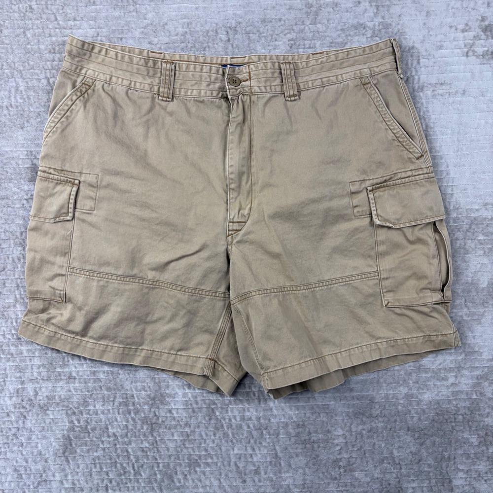 Polo Ralph Lauren Cargo Shorts Tan Khaki Cotton Twill Size 42 Utility Pocket